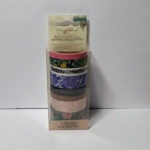 Washi Tape Flowers Lemons Pink Black